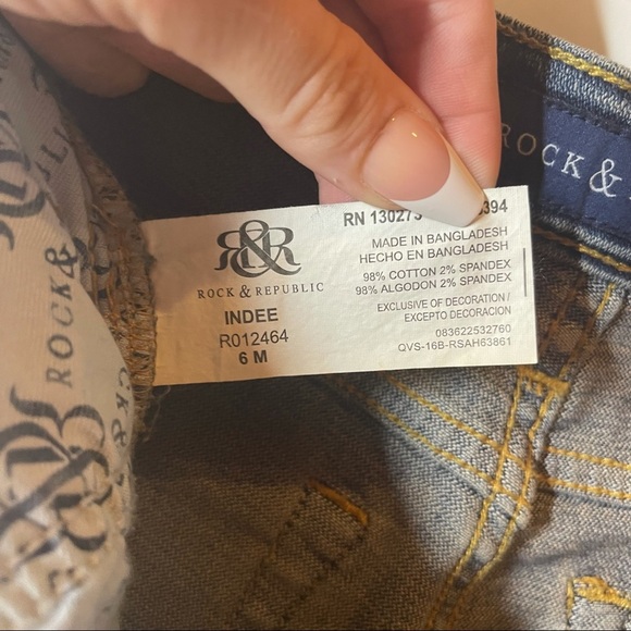 ROCK & REPUBLIC Indee Denim Crop Jeans 6 NWOT - Picture 7 of 8